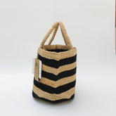 StrawWeave Eco-Friendly Handmade Raffia Tote Bag, Women's Large Capacity Striped Color-Block Woven Handbag, Stylish Top-Handle Summer Beach Vacation Purse